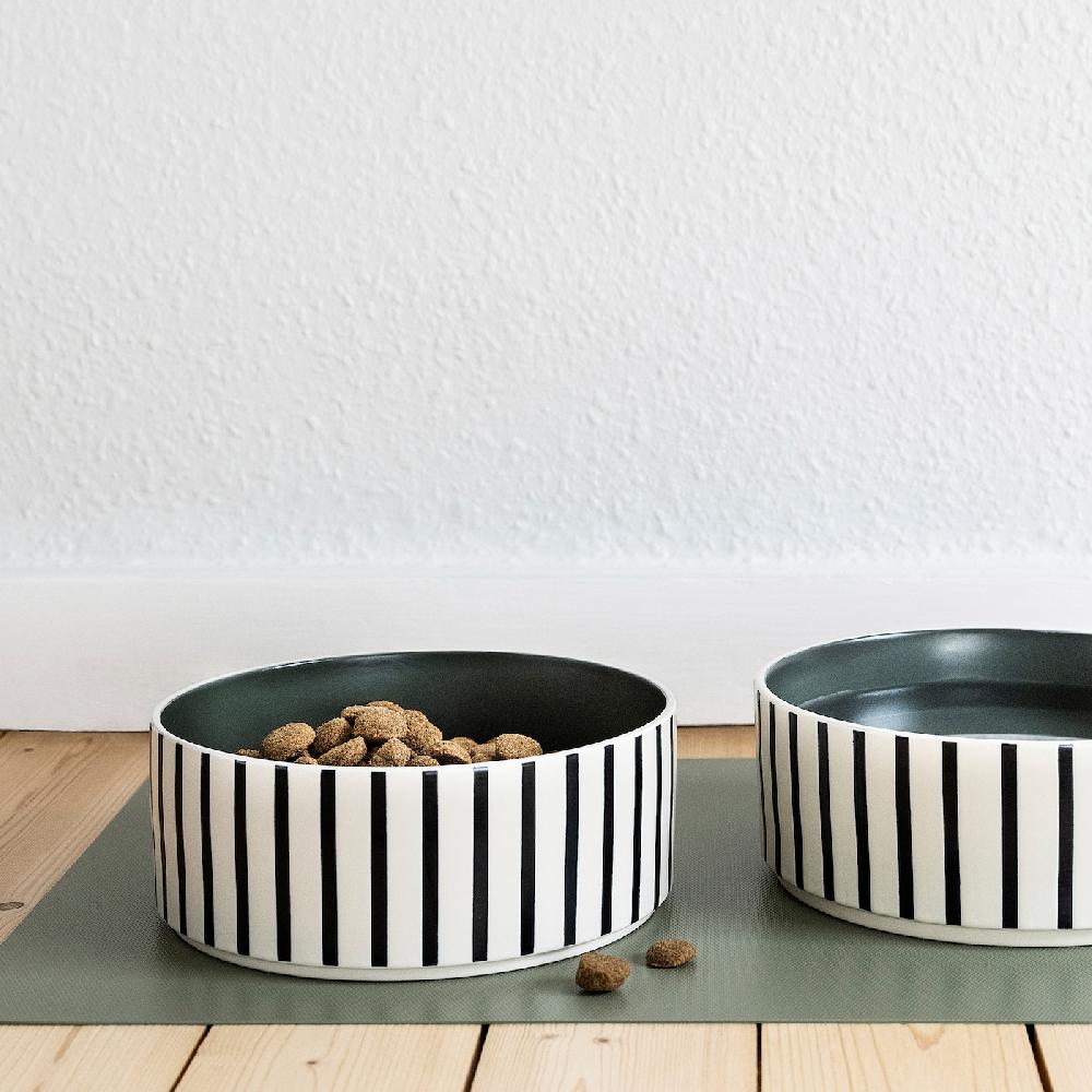 IKEA UTSÅDD Napf für Haustier Streifen schwarzblau/graugrün 19 cm Osterangebot