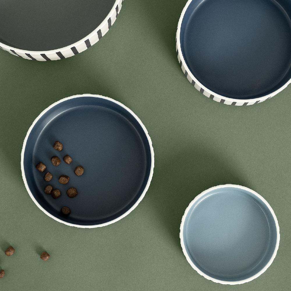 IKEA UTSÅDD Napf für Haustier Streifen schwarzblau/graublau 11 cm Lagerräumung