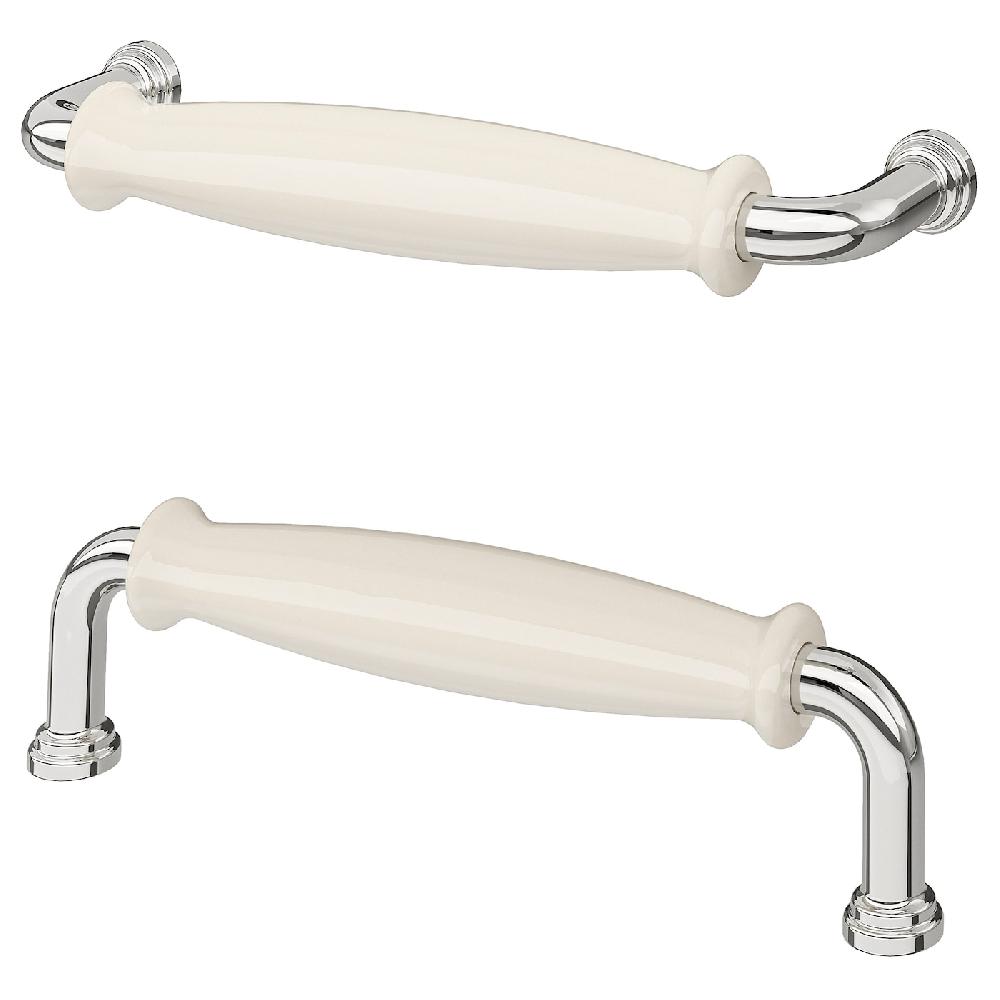 IKEA KLINGSTORP Griff elfenbeinweiß/verchromt 141 mm