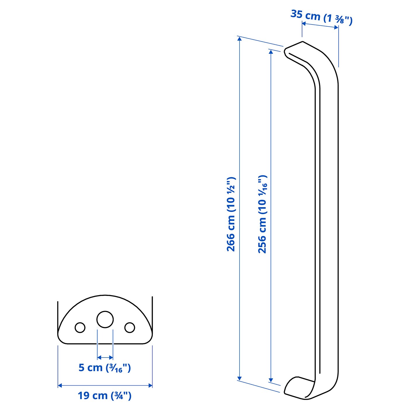 IKEA KALERUM Griff stahlfarben 266 mm Discount Store für neue Produkte