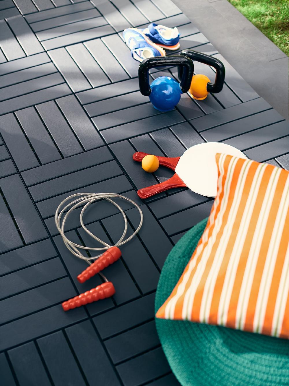 IKEA RUNNEN Bodenrost/außen dunkelgrau 0.81 m² Clearance-Verkauf