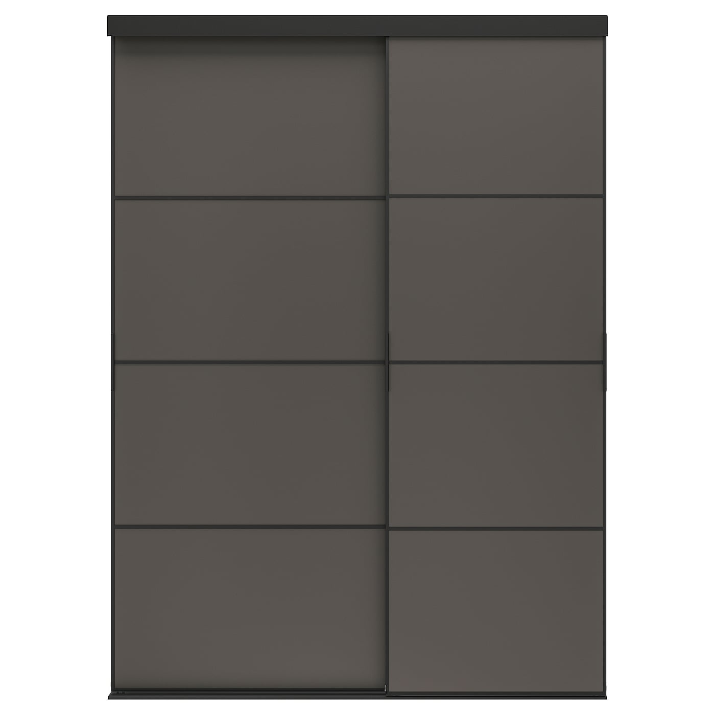 IKEA SKYTTA / MEHAMN Schiebetür-Kombination schwarz/doppelseitig dunkelgrau 177x240 cm Saisonschlussverkauf