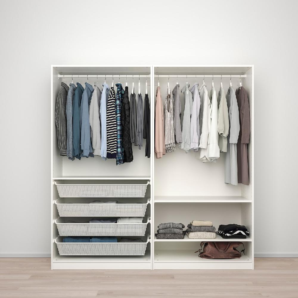 IKEA SKYTTA / PAX Kleiderschrank+Schiebetüren begehb. schwarz/Hokksund Hgl hgra 226x160x205 cm Blitzangebot