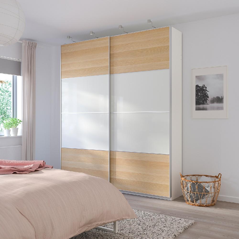 IKEA MEHAMN 4 Paneele f Schiebetürrahmen Eicheneff wlas/weiß 100x236 cm Große Rabatte