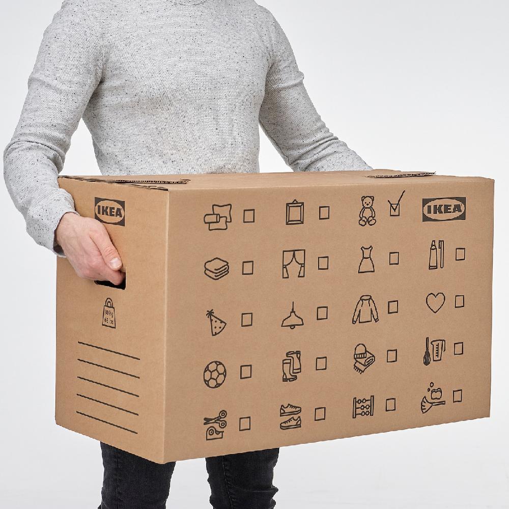 IKEA DUNDERGUBBE Umzugskarton braun 64x34x40 cm/80 l Neuheiten
