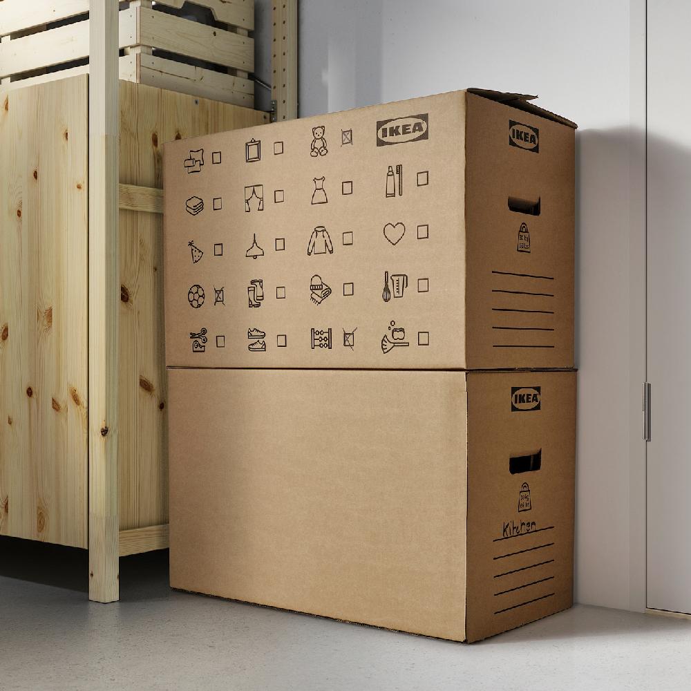 IKEA DUNDERGUBBE Umzugskarton braun 64x34x40 cm/80 l Neuheiten