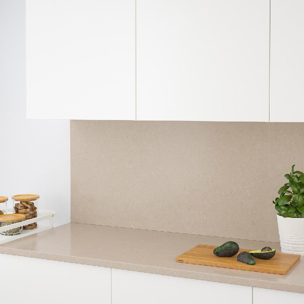 IKEA RÅHULT Wandpaneel maßgefertigt dunkelbeige marmoriert/Quarzkomposit 1 m²x1.2 cm Riesige Rabatte