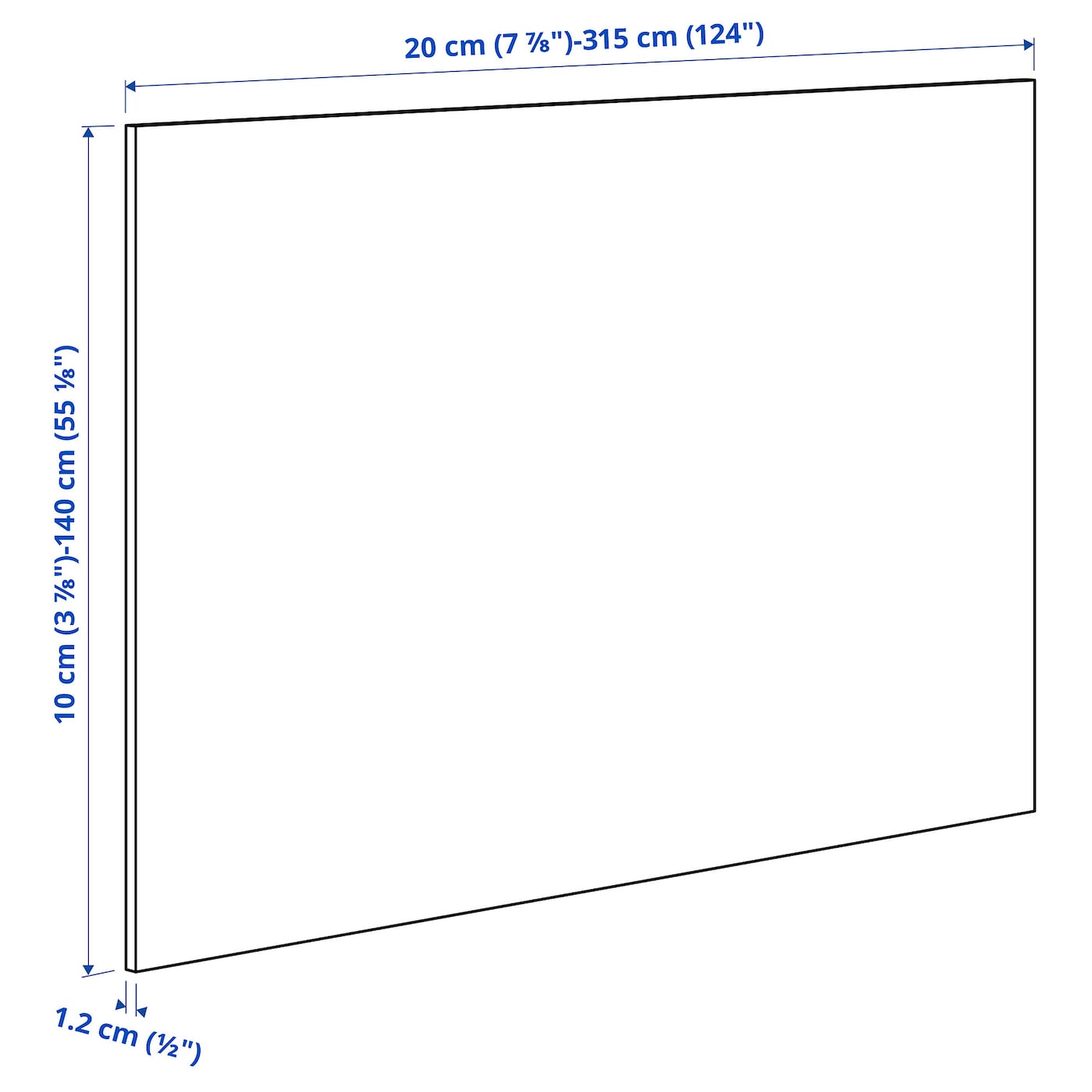 IKEA RUNSBÄCK Wandpaneel maßgefertigt matt weiß/marmoriert Porzellankomposit 1 m²x1.2 cm Begrenzt auf 3 Tage