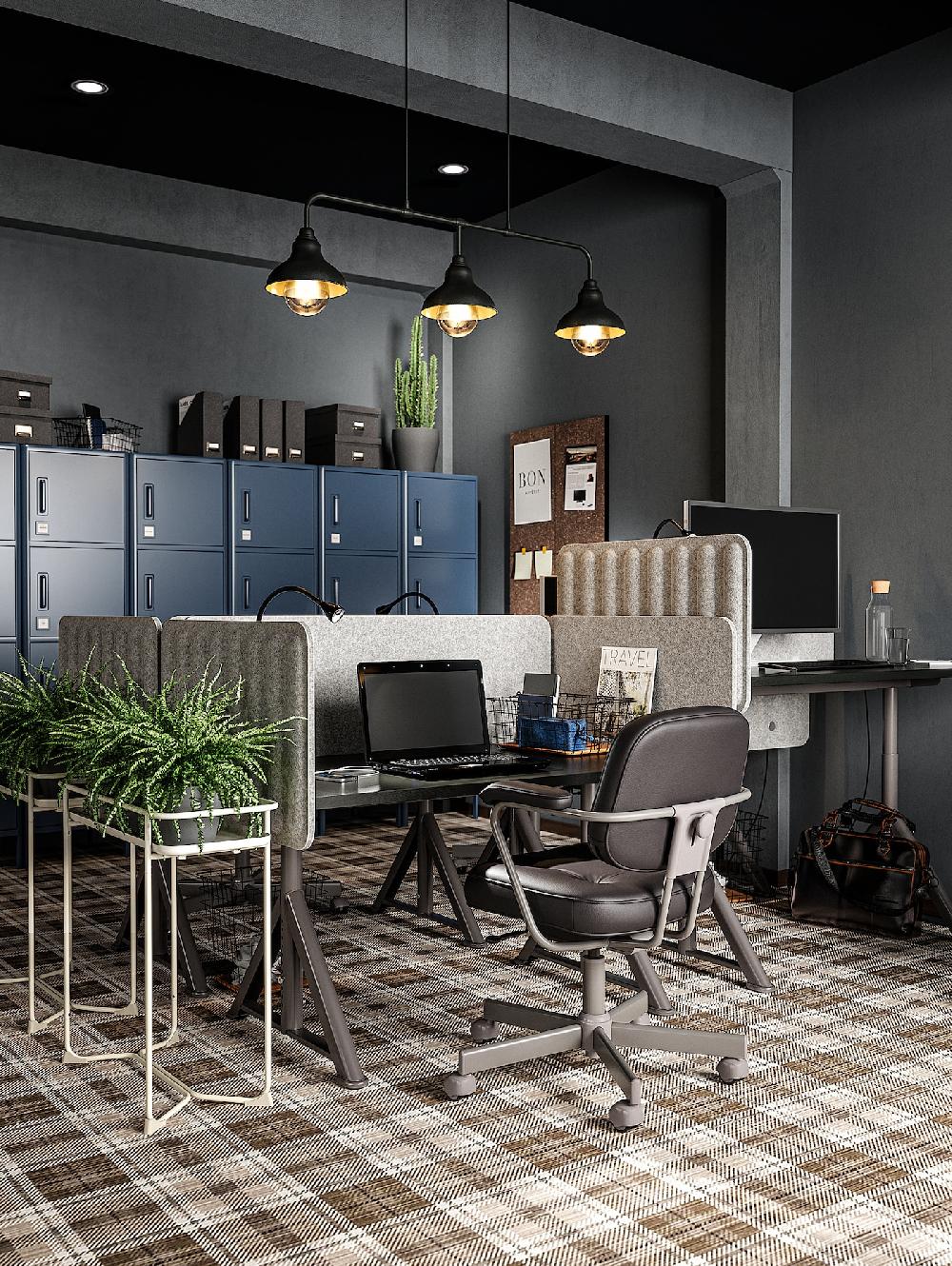 IKEA EILIF Abschirmung für Schreibtisch grau 120x48 cm Günstiger Verkauf