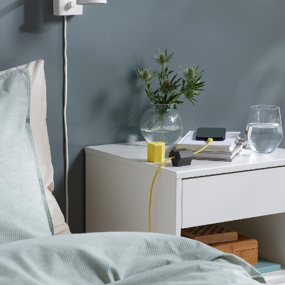 IKEA HAVSKÅL USB-Anker 2-tlg. schwarz/gelb Großer Ausverkauf