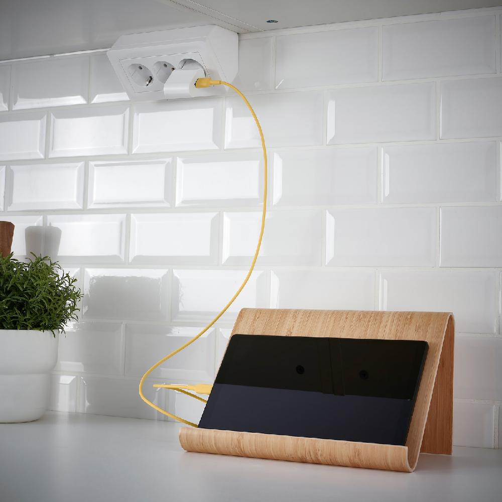 IKEA SITTBRUNN USB-A auf USB-C hellgelb 1 m Saisonschlussverkauf