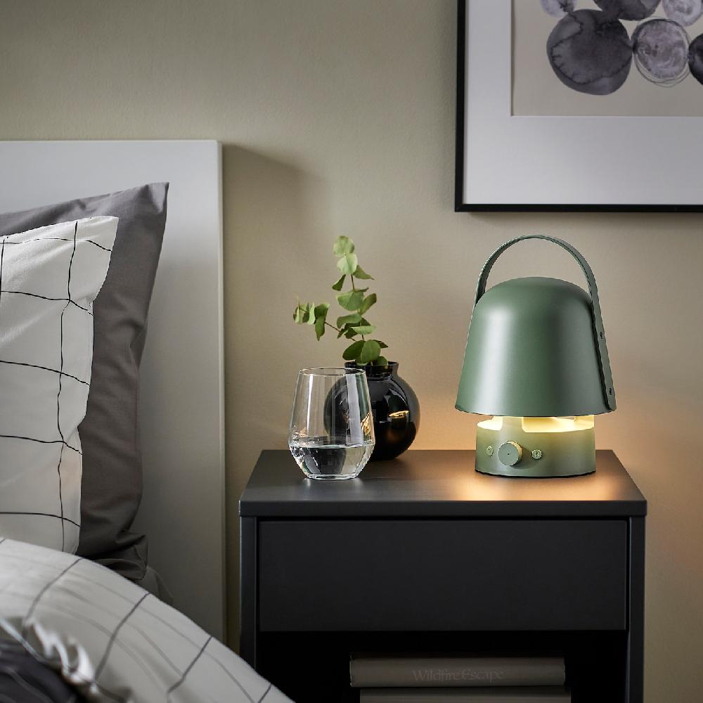 IKEA VAPPEBY Leuchte m Bluetooth-Lautsprecher für draußen/grün Zeitlich begrenztes Angebot