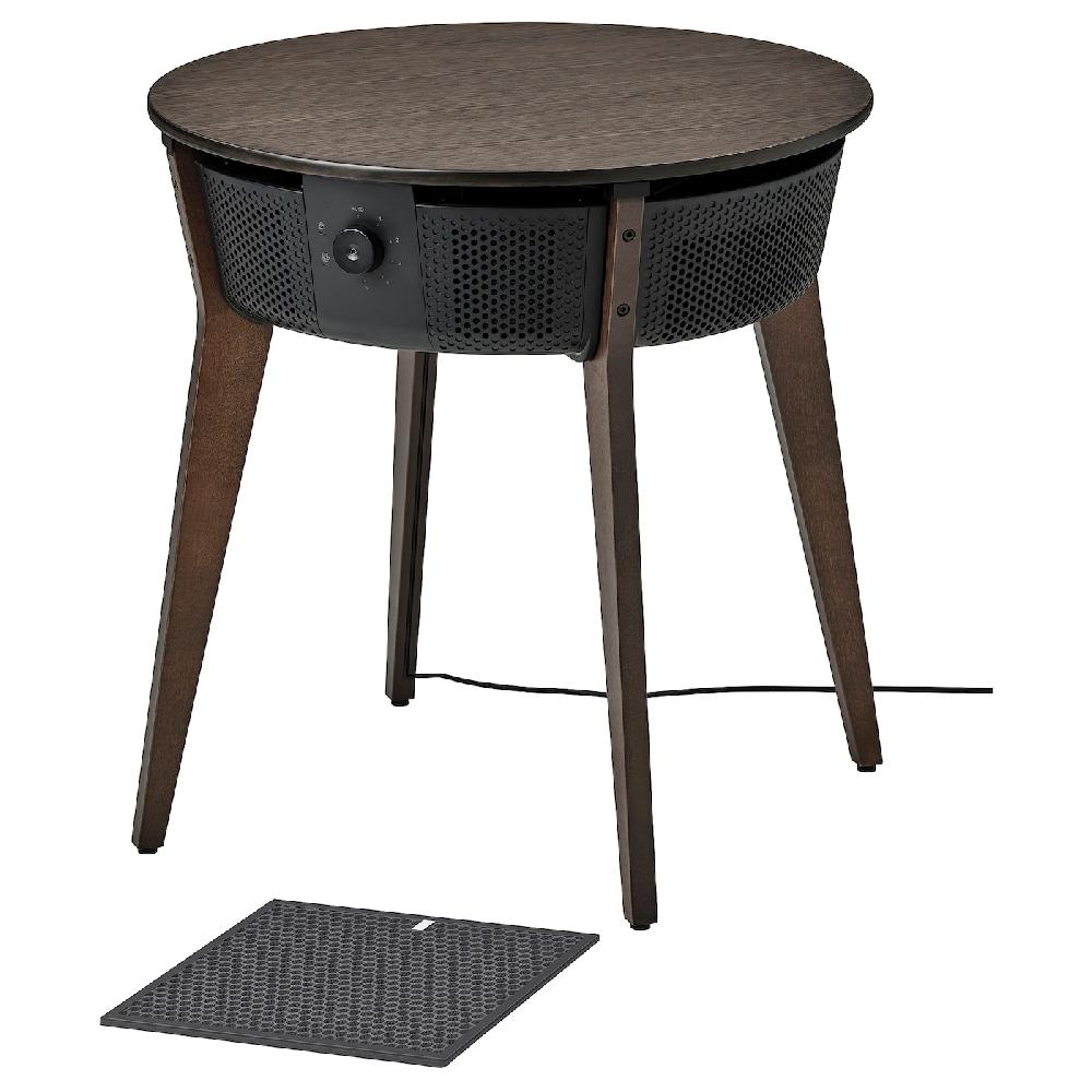 IKEA STARKVIND Tisch mit Luftreiniger Zusatzgasfilter gebeiztes Eichenfurnier/dunkelbraun