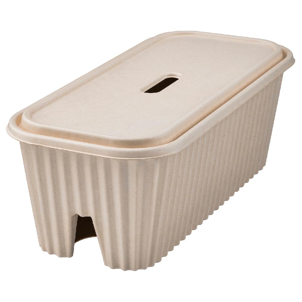 IKEA HÖNSNÄT Ladestation mit Kabelaufbewahrung naturfarben 38x18x14 cm Günstiger Verkauf
