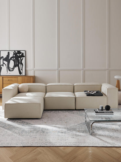 Westwing Collection Modulares Sofa Lennon (4-Sitzer) mit Hocker (links/rechts) Zeitbegrenzte Promotion