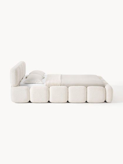 Westwing Collection Polsterbett Tayla aus Teddy-Bouclé Bis zu 50% Rabatt