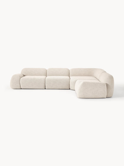 Westwing Collection Modulares Ecksofa Wolke (4-Sitzer) aus Bouclé