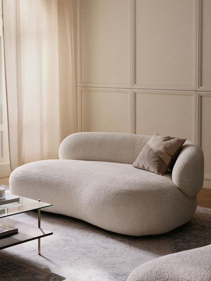 Westwing Collection Sofa Alba (2-Sitzer) aus Teddy-Bouclé Nur noch ein Tag übrig