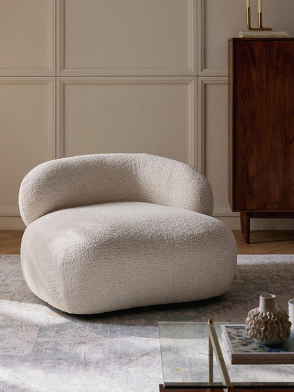 Westwing Collection Loungesessel Alba aus Teddy-Bouclé 50% Rabatt für begrenzte Zeit