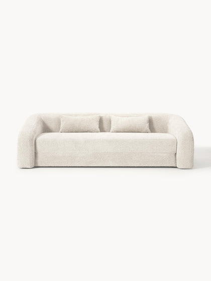 Westwing Collection Schlafsofa Eliot (3-Sitzer) aus Teddy-Bouclé