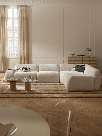 Westwing Collection Modulares Ecksofa Wolke (4-Sitzer) aus Teddy-Bouclé Günstiger Verkauf