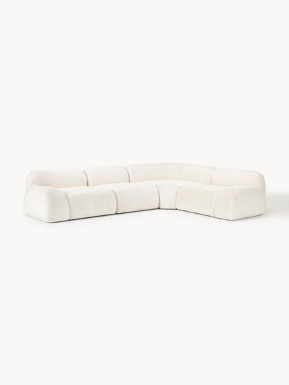 Westwing Collection Modulares Ecksofa Wolke (4-Sitzer) aus Teddy-Bouclé Günstiger Verkauf
