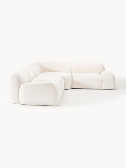 Westwing Collection Modulares Ecksofa Wolke (4-Sitzer) aus Teddy-Bouclé Günstiger Verkauf