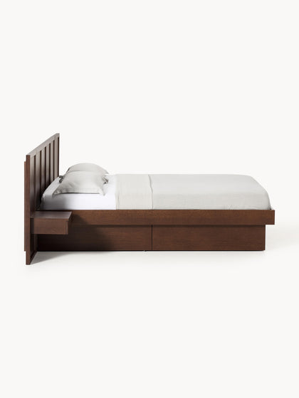 Westwing Collection Holzbett Nanto mit Nachttischen und Kopfteil Limitierter Zeitrabatt