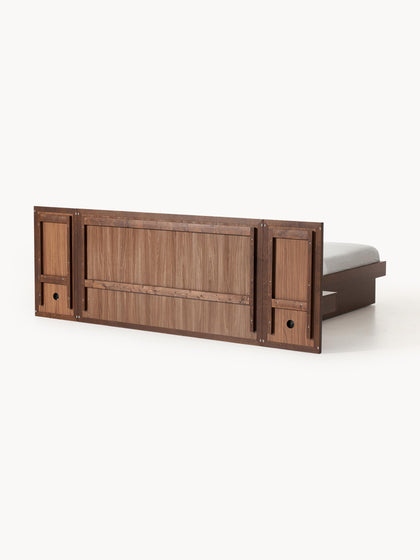 Westwing Collection Holzbett Nanto mit Nachttischen und Kopfteil Limitierter Zeitrabatt