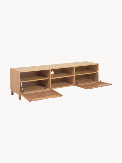 Westwing Collection TV-Lowboard Beyla aus Eichenholz Versandkostenfrei