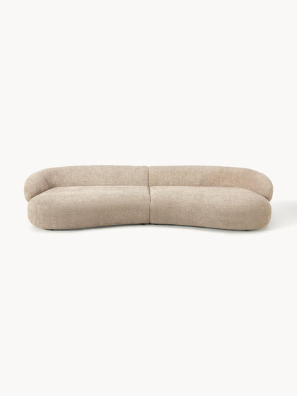 Westwing Collection Sofa Alba (4-Sitzer) aus Teddy-Bouclé