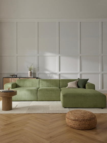 Westwing Collection Cord-Ecksofa Melva (4-Sitzer) Kauf eins, bekomm eins gratis