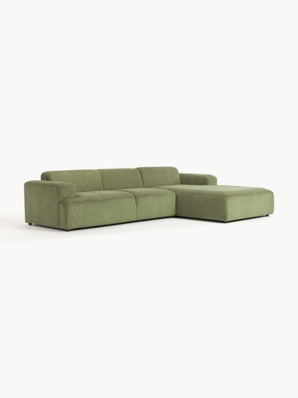 Westwing Collection Cord-Ecksofa Melva (4-Sitzer) Kauf eins, bekomm eins gratis