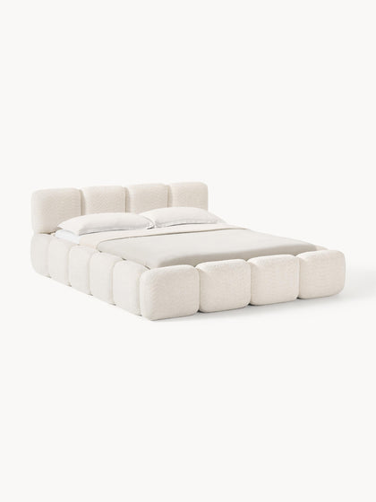 Westwing Collection Polsterbett Tayla aus Teddy-Bouclé mit Stauraum