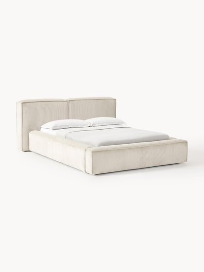 Westwing Collection Polsterbett Lennon aus Cord mit Stauraum