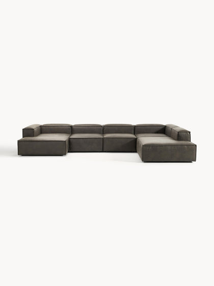 Westwing Collection Modulare Wohnlandschaft Lennon aus recyceltem Leder