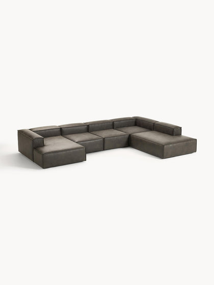 Westwing Collection Modulare Wohnlandschaft Lennon aus recyceltem Leder Neueste Stile