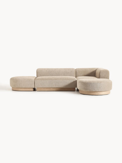 Westwing Collection Modulares Ecksofa Natalie aus Teddy-Bouclé