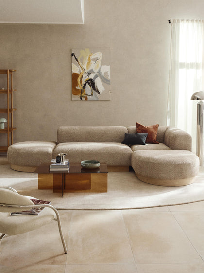 Westwing Collection Modulares Ecksofa Natalie aus Teddy-Bouclé Bis zu 60% Rabatt