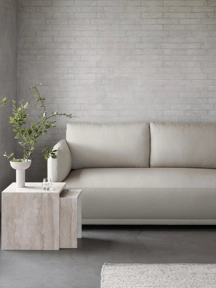 Westwing Collection Beistelltische Varu aus Travertin 2er-Set Sonderangebot der Fabrik