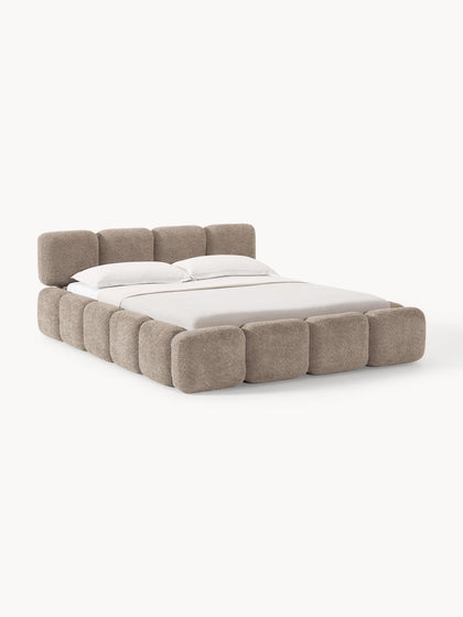 Westwing Collection Polsterbett Tayla aus Teddy-Bouclé mit Stauraum