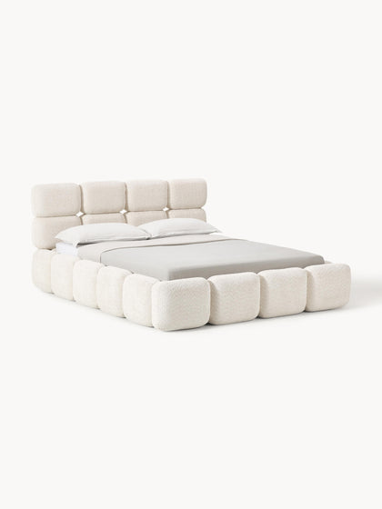 Westwing Collection Polsterbett Tayla aus Teddy-Bouclé mit Stauraum