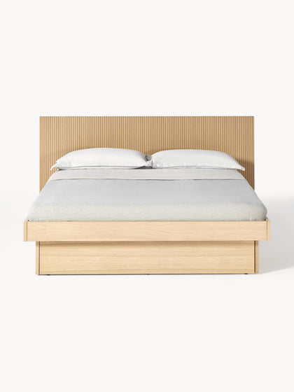 Westwing Collection Holzbett Sato mit Schubladen und Kopfteil Black Friday Preise