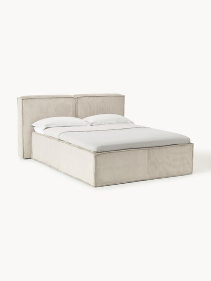 Westwing Collection Cord-Boxspringbett Lennon