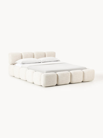 Westwing Collection Polsterbett Tayla aus Bouclé mit Stauraum