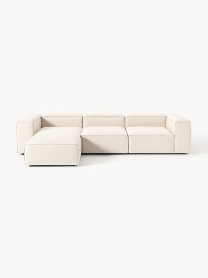 Westwing Collection Modulares Sofa Lennon (4-Sitzer) aus Leinen-Mix mit Hocker (links/rechts) 50% Rabatt für begrenzte Zeit