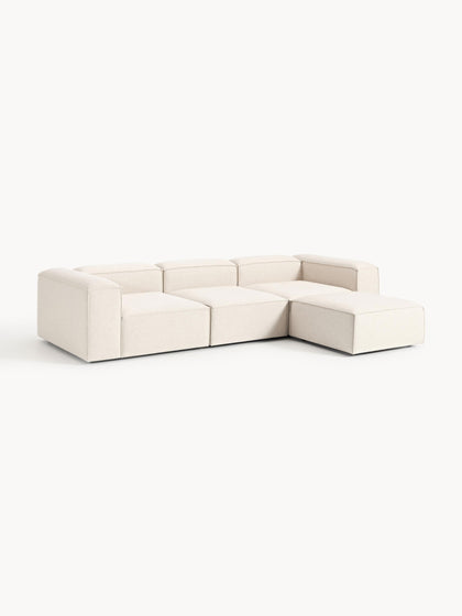 Westwing Collection Modulares Sofa Lennon (4-Sitzer) aus Leinen-Mix mit Hocker (links/rechts) 50% Rabatt für begrenzte Zeit