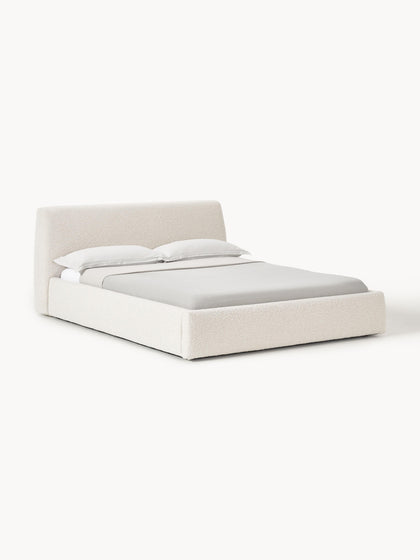 Westwing Collection Bouclé-Polsterbett Cloud mit Stauraum