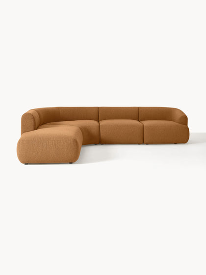 Westwing Collection Modulares Bouclé-Ecksofa Sofia (4-Sitzer)
