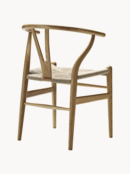 Westwing Collection Holzstuhl CH24 Wishbone Chair mit handgeflochtener Sitzfläche Rabatt